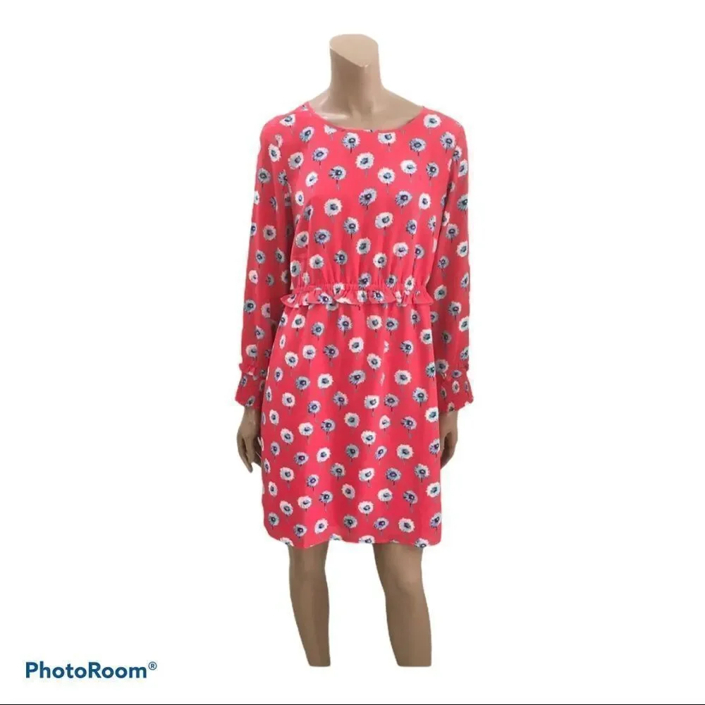 J. Crew floral ruffle long sleeves mini dress 8